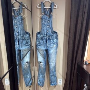 American Eagle Outfitters Blue Denim Overalls